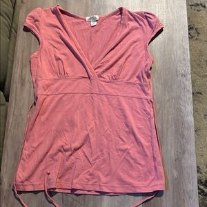 Chic Pink Cap Sleeve Wrap Top